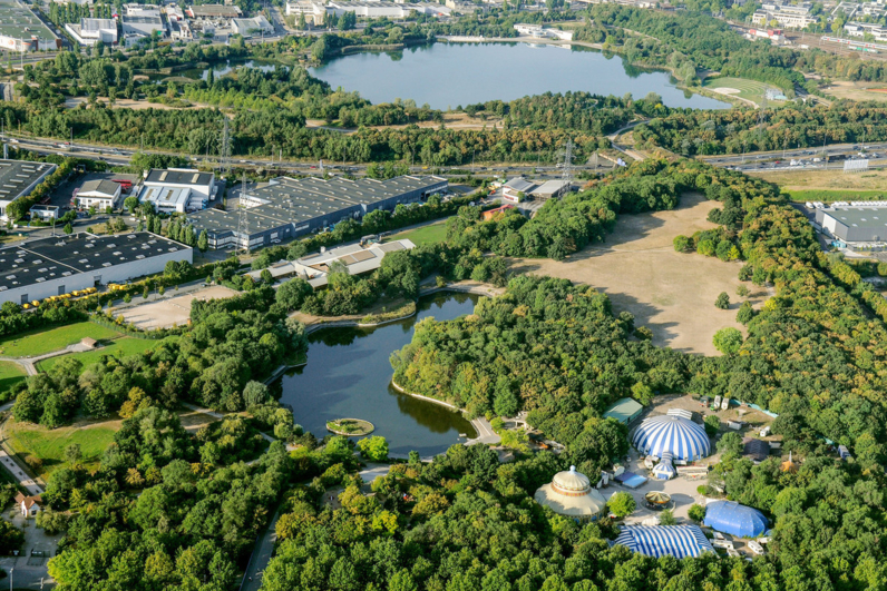 Vue aérienne, parc des Chanteraines. Photographie : Conseil départemental 92 / Olivier Ravoire.