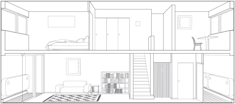 Caserne des sapeurs pompiers, Montrouge. Extrait de l'Atlas numérique du logement collectif dans les Hauts-de-Seine (1945-2000) © Nathan Gatignol | CAUE92.