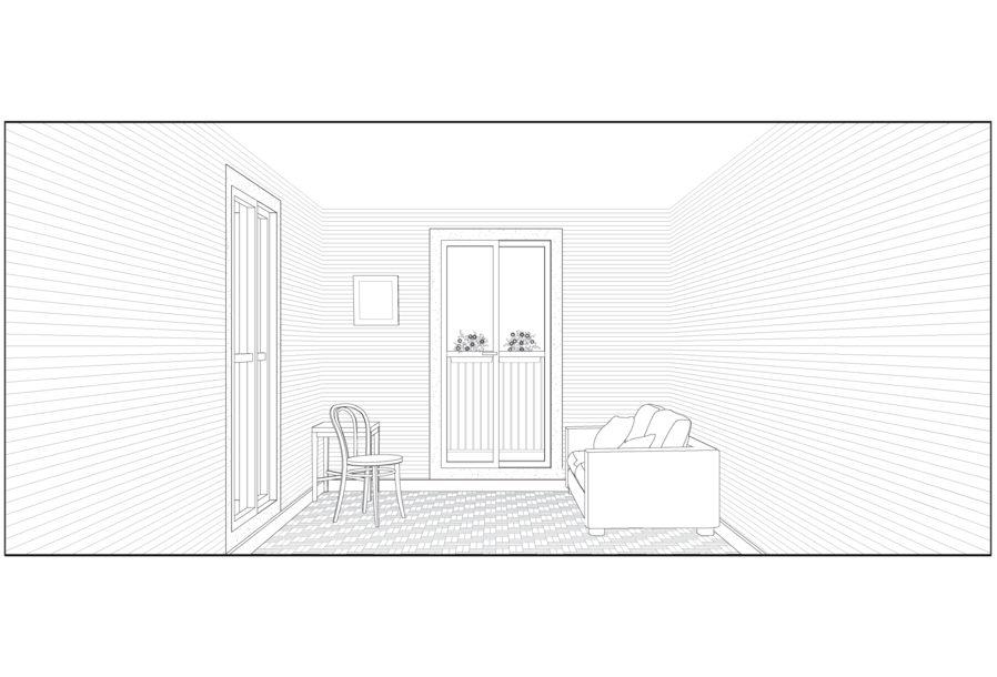 Cité Stalingrad, Malakoff. Extrait de l'Atlas numérique du logement collectif dans les Hauts-de-Seine (1945-2000). Dessin : Nathan Gatignol | CAUE92.