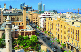 Vue d’une rue du centre-ville de Beyrouth